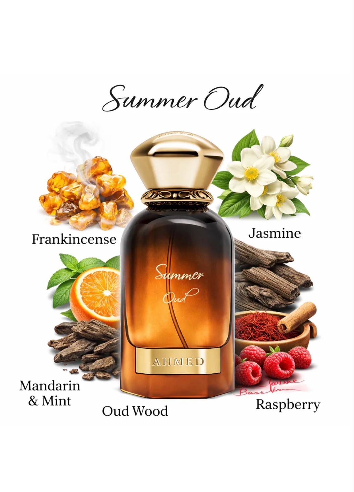 Ahmed Al Maghribi Summer Oud Eau De Parfum 60ml – Fresh Unisex Arabic Oud Perfume | Long Lasting Summer Fragrance
